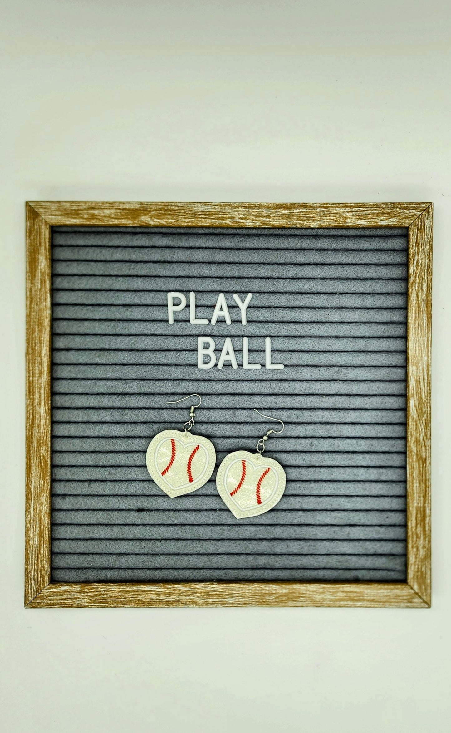 Baseball Heart Earrings