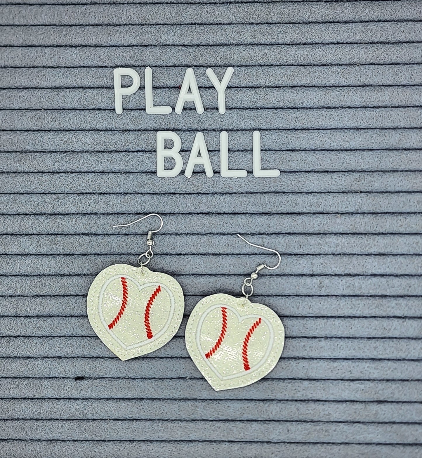 Baseball Heart Earrings