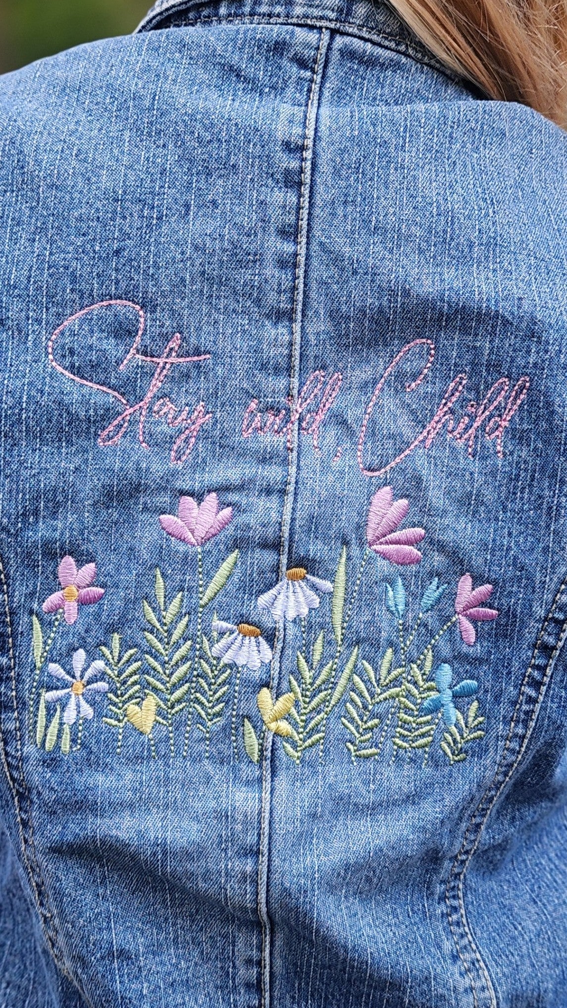Kids size 5 jean jacket *upcycled*
