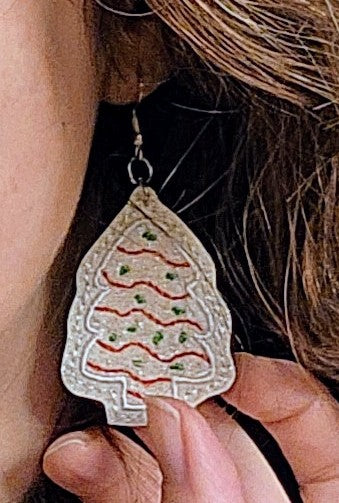 Christmas Tree Cake Earrings