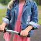 Kids size 5 jean jacket *upcycled*