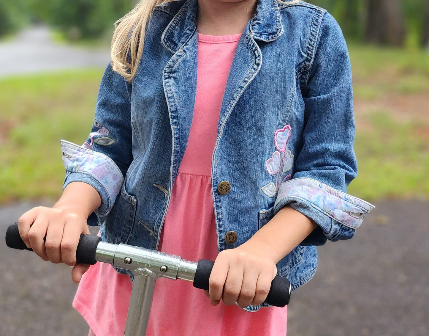 Kids size 5 jean jacket *upcycled*