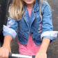 Kids size 5 jean jacket *upcycled*