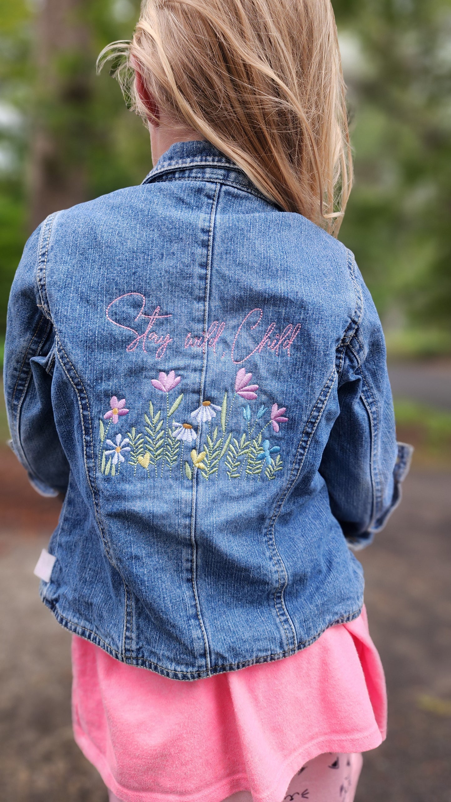 Kids size 5 jean jacket *upcycled*